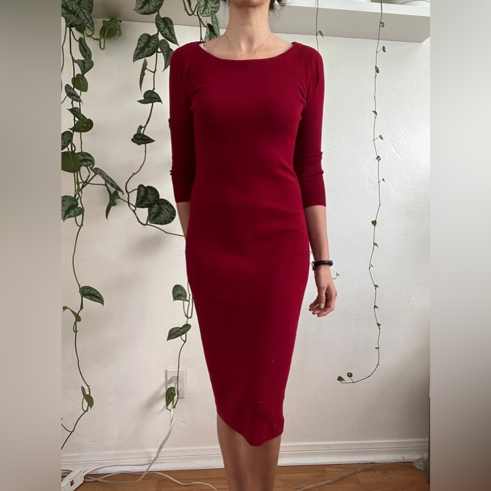 Zara long knit red dress